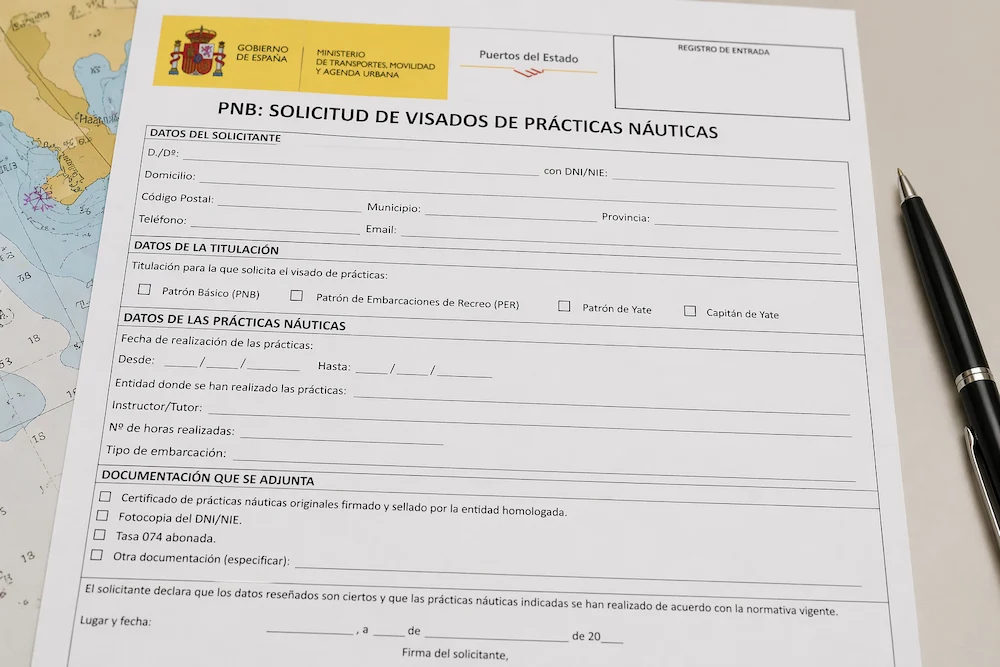 Solicitud de visados de prácticas náuticas